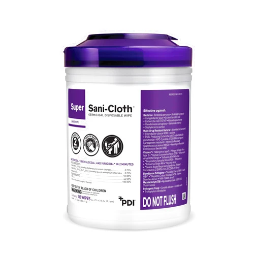PDI Professional Disposables Surface Disinfectant Super Sani-Cloth Wipes, 160Count