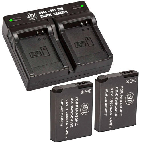 BM Premium BM 2 Pack of DMW-BCM13E Batteries and Dual Battery Charger for Panasonic Lumix DC-TS7,DMC-FT5A, LZ40, TS5, TS6, TZ37, TZ40, TZ41, TZ55, TZ60, ZS27, ZS30, DMC-ZS35, DMC-ZS40, DMC-ZS45, DMC-ZS50 Camera