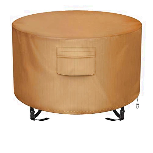 NEXCOVER Round Fire Pit Cover, Waterproof 600D Heavy Duty Cover Fits Round Outdoor Fire Pit or Table 62”D x 24” H, Fade & Weather Resistant.