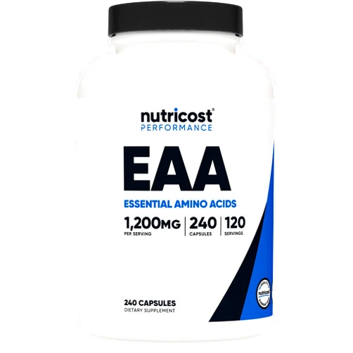 Nutricost EAA Capsules 1200mg, 240 Capsules - Essential Amino Acids, 120 Servings - Non-GMO, Gluten Free & Vegan