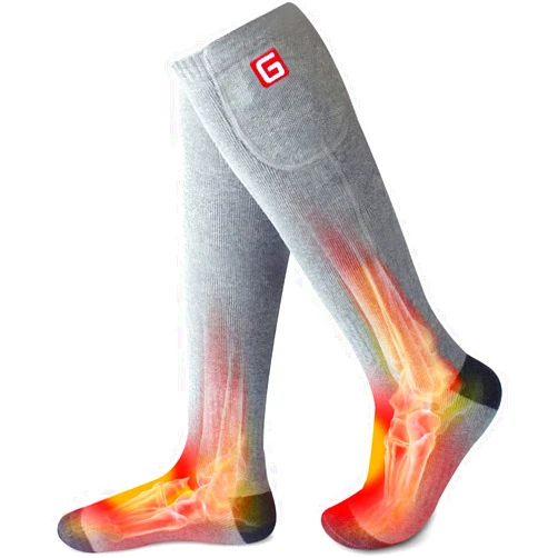 Rabbitroom Heated Socks Women Electric Battery Socks Thermal Insulated Socks for Arthritis, Winter Thick Warm Cotton Sox Heating Foot Warmer, Unisex & USA 6-13 Size