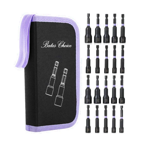 Bates Choice Bates- Magnetic Nut Driver Set, 20 pcs, Metric and SAE, 1/4