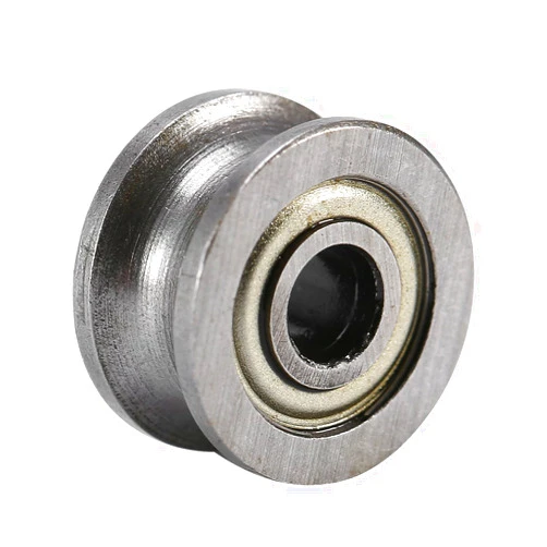 Oumefar 10pcs U624ZZ U Groove Ball Bearing Guide Pulley for Rail Track Linear Motion System 4 * 13 * 7mm Ball Bearing