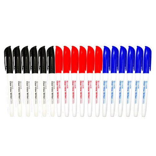 Bejamy (6Black+6Red+6Blue=18Markers/Pack) Marker Pens for Low Vision, Bold Writing Water Ink Marker Pens for Visual Impairment, Best Pens for Seniors & Elderly People