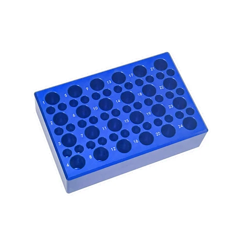 MUHWA 60 Well Aluminum Cooling Block, 24-well Fit for 1.5ml Centrifuge Tubes, 36-well Fit for 0.2ml PCR Tubes, Pack of One
