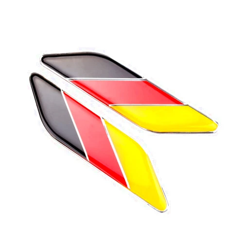 JINZHAO 2Pcs/Pair 3D Germany Flag Car Emblem Badge - Fit Germany Car Body - German Flag Sticker - Bumper Decoration