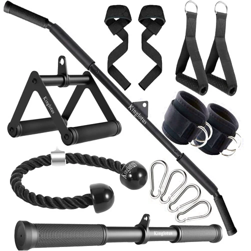 Kinglotus Cable Machine Accessories for Home Gym, Triceps Press Down Cable Machine attachments, LAT Pull Down attachments, Triceps Pull Down attachments, Fitness Equipment Cable Accessories.