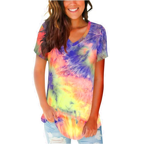 Liher Womens Tops V Neck Tee Casual Short Sleeve and Long Sleeve T Shirts