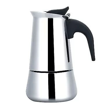BALITY 100ML Moka Pot Stainless Stee Espresso Cup Moka Pot Stovetop Espresso Maker Wide Bottom Coffee Pot Protable Coffee Maker For HomeOfficeCoffee Shop