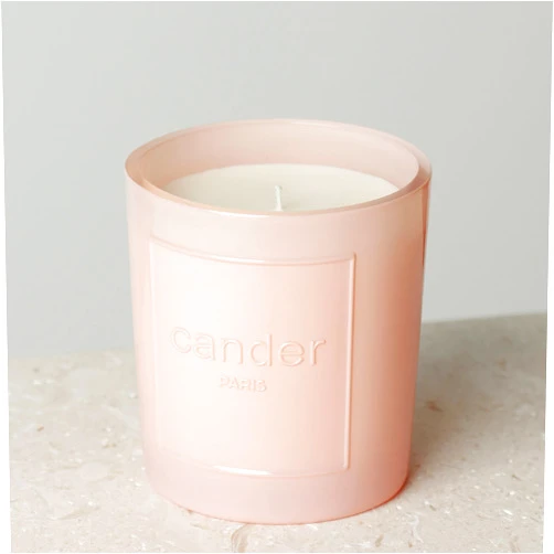 Cander Paris ROSE Incense Scented Candle for Home - Luxury Long Lasting Candles Up to 55 Hours Burn Time - Pink Candle - Made in France 8.8 oz