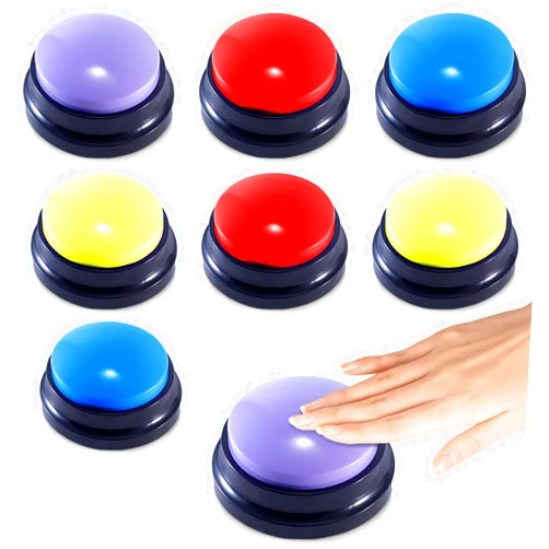 PQJSJDR 8 Pieces Voice Recording Button Dog Buttons for Communication Pet Training Buzzer Recordable Answer Buzzers Button Game Show Buzzers Funny Gift for Family Study Office Home Classroom Trivia Nights
