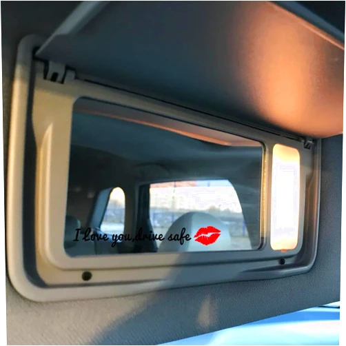 Nouiroy 3pcs Drive Safe Mirror Decal Kiss Lip Design, Double-Sided 