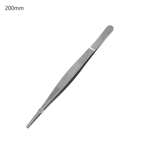 XANHOY Toothed Tweezers Barbecue Stainless Steel Long Food Tongs Straight Home Tools Box Set Professional