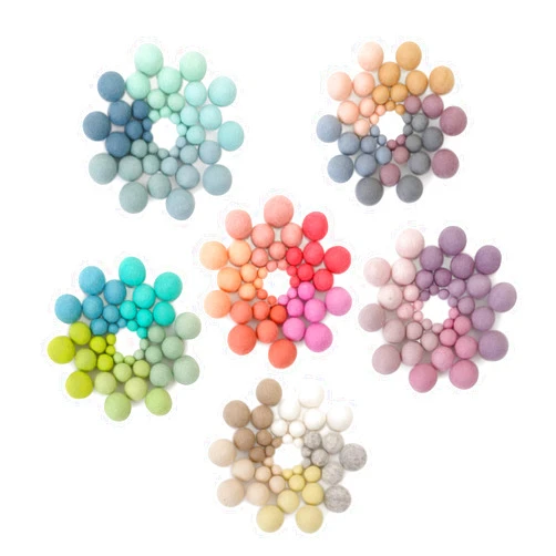 Glaciart One Felt Wool Balls, Felt Pom Poms (240 pcs) | 30 Pastel Colors & 4 Sizes from 0.4 to 1 Inch | Perfect for Garlands, DIY Crafts and Decoration