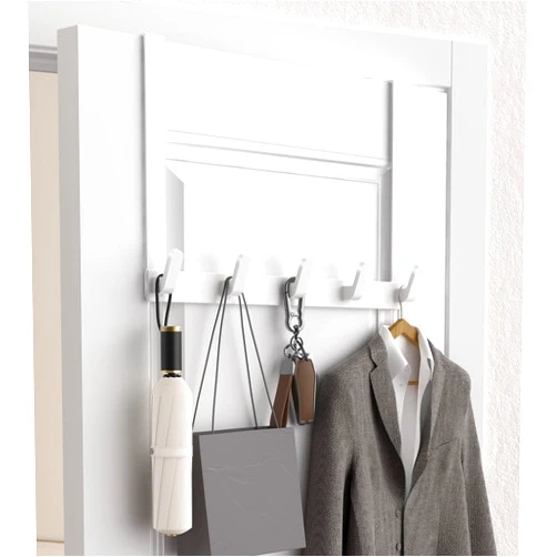 KitchLife Over The Door Hooks Hanger with 11 inches Extended Arms for Easy Use by Women, 1 Pack, White, Bathroom Accessories and Towel Rack Organization