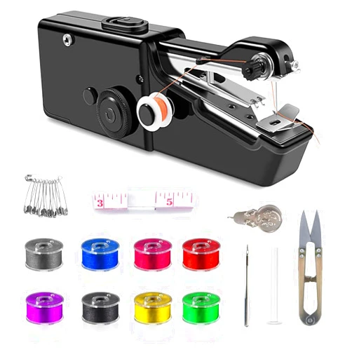JYINKZF Handheld Sewing Machine, Portable and Easy-to-Use Mini Sewing Machine, Battery and USB Operated, Ideal for Beginners and Home Use - Black