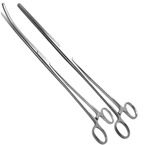 WAJEES Hemostats Curved and Straight 12” 2 Pcs Pean Forceps Hemostat Forceps Tweezer, Hemostat Clamps Fishing Forceps Set Locking Small Forceps Stainless Steel Surgical Clamps Hemostat Set