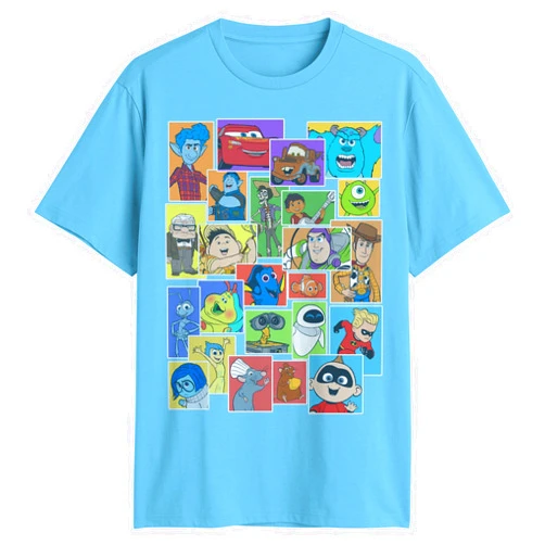 Disney Pixar Mashup Car Monsters Dory UP Coco Toy Story Adult T-Shirt