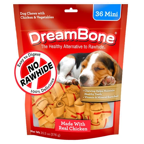 DreamBone Mini Chews With Real Chicken Chews for Dogs, 36 Count, These Rawhide-Free Chews are a Dog’s Favorite Distraction
