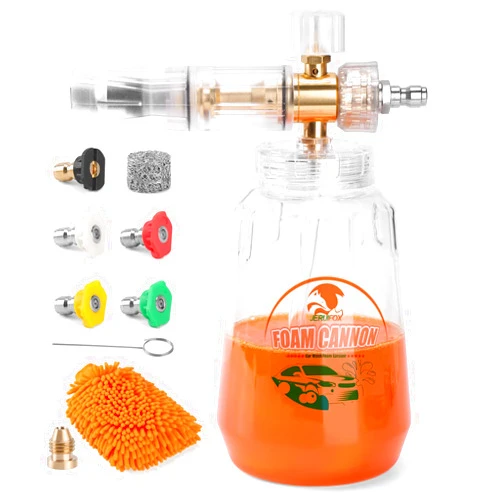 JERUIFOX Foam Cannon for Pressure Washer, Foam Soap Cannon for Car Wash with M22 and 1/4