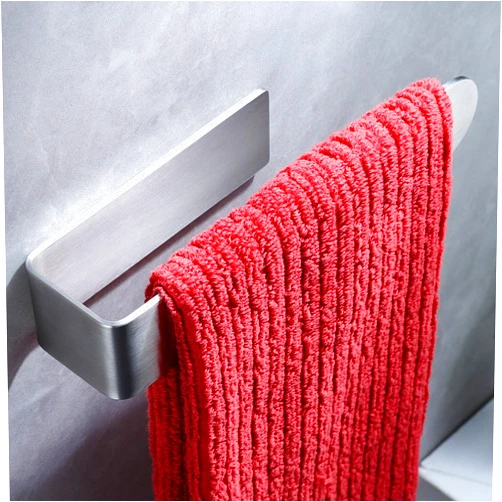 ZUNTO Self Adhesive Towel Bar - 7.9 Inch Towel Holder Stainless Steel, No Drill Bath & Kitchen Holder for Dish Cloths, RV Life (Brushed Modern)