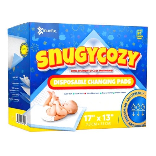 Munfix 100 Pack Disposable Baby Changing Pads Super Absorbent Waterproof Bed Protector Underpads, Diaper Changing Pad Potty Training Liners 17 X 13 Inches