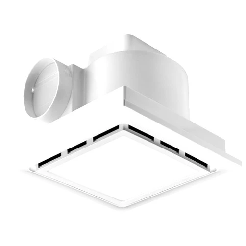 MEOZRI Bathroom Exhaust Fan with LED Light Ceiling Mount Ventilation Fan 118 CFM 1.0 Sones 4 Inch Duct Quiet Bathroom Vent Fan with Light Combo 5000K for Home Bath Hotel-Squares