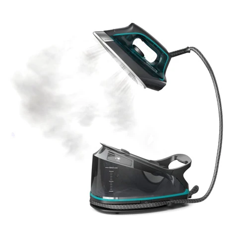 Rowenta Iron for Clothes, High Pressure Steamer Iron with Boiler System, 400 Steam Holes, Vertical Steaming, 37oz Tank, Stainless Steel Soleplate, Auto-Off 1800 watts, Black Green, DG7626