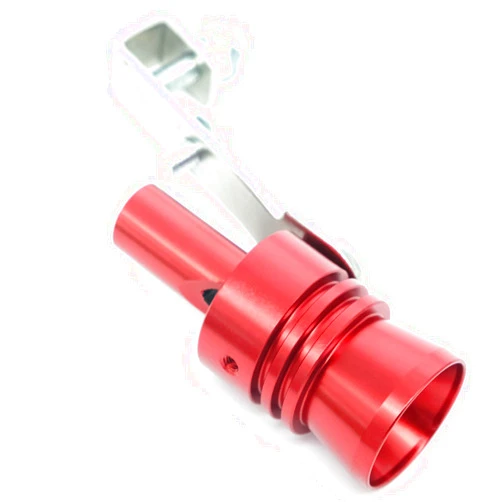 AutoE Car Turbo Sound Whistle Exhaust Tailpipe Blow Off Valve Bov Aluminum Universal Auto Accessories Size XL (Red)
