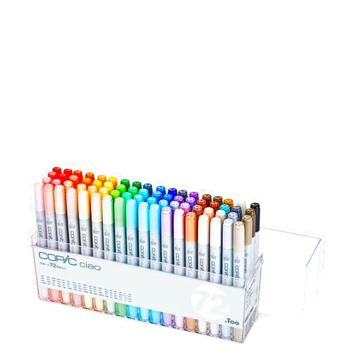 Copic Too Copic Ciao Start Set of 72 Colors, Made in Japan, Multicolored Illustration Markers, Markers, Marker Pens