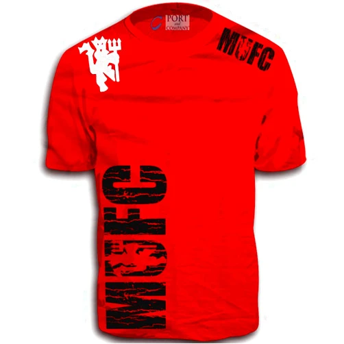 MMA Customs Side Logo MUFC United Devil Shield Logo Soccer Jersey Shirt
