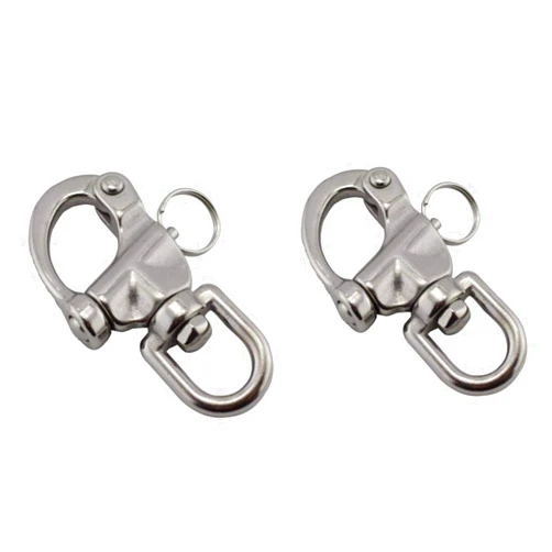 NRC&XRC Swivel Eye Snap Shackle Quick Release Bail Rigging Sailing Boat Marine Stainless Steel Clip Pair
