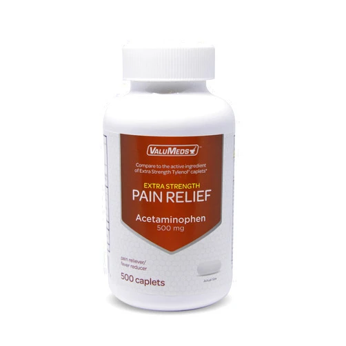 ValuMeds Acetaminophen 500mg | 500 Caplets | Extra Strength Pain Relief