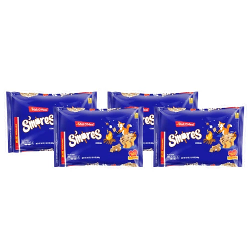 Malt-O-Meal S'mores Breakfast Cereal, Smores Cereal, 24 OZ Bag (Pack of 4)
