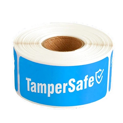 Angel's Peel Lounge Tamper Proof Stickers Roll — Tamper Evident Stickers for Food Delivery, Drink Lids, Containers, Writable Self Adhesive Seal Tape, Easy Application Labels - 1x3in 250-COUNTS, Blue
