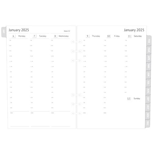 newestor 2025 A5 Planner Inserts, Filofax A5 Compatible, Weekly and Monthly Appointment Book Pages, Tabbed, 6 Holes