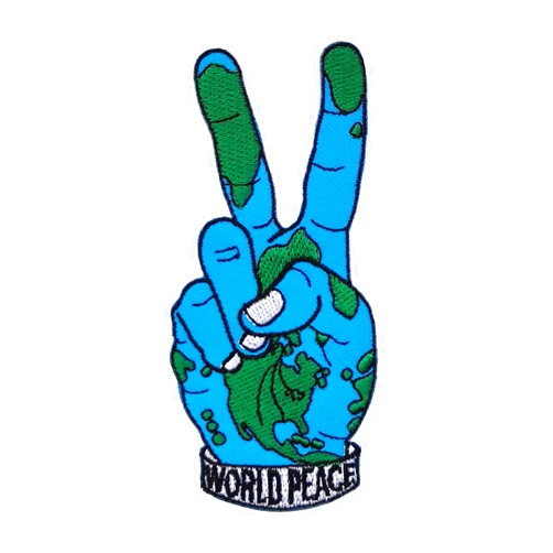ClickEmb World Peace Embroidered Iron On Patch Save The Earth, Love Earth Patch Jacket Backpack Camping Patch Hiking Trail Patch