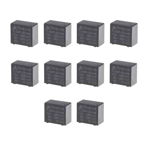 uxcell 10 Pcs TL-32F-12V-HS DC 12V Coil SPST 4 Pin PCB Electromagnetic Power Relay