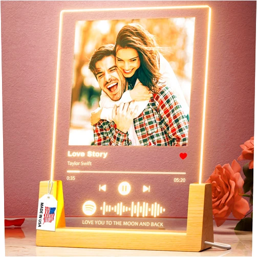 Bemaystar Custom Spotify Plaque - Music Spotify Song Plaque, Spotify Decorative Plaque Personalized Gifts for Boyfriend Girlfriend, Customized Valentines Day Gifts for Her Him Women