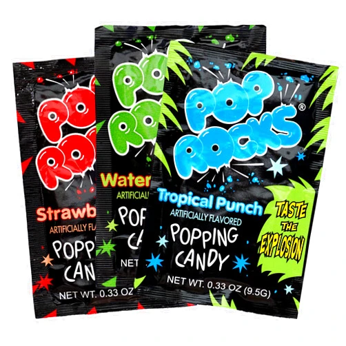 The Hampton Candy Company Pop Rocks Candy 3 Pack, Watermelon, Strawberry, Tropical Punch