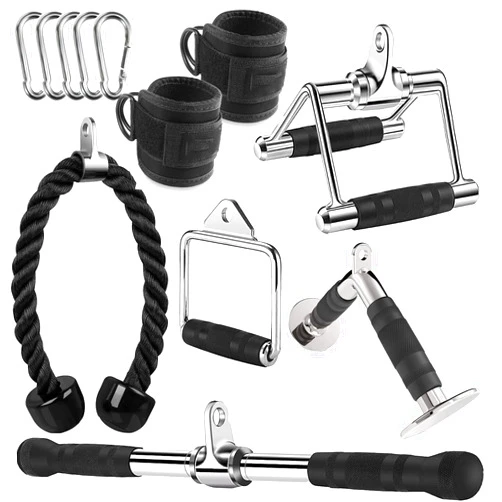 WNOEY Tricep Press Down Cable Machine Attachment, LAT Pulldown Attachments, Home Gym Accessories, Triceps Pull Down Attachment, Cable Machine Accessories for Home Gym