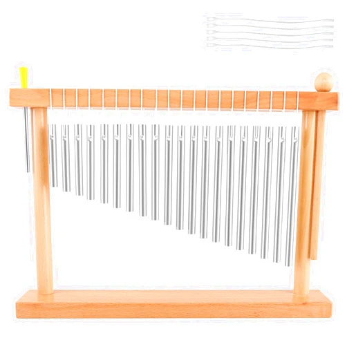EASTROCK 20 Note Chime Table Wind Chime Bar Percussion Instrument Single Row Chime Hand Chimes Relaxing Meditation Healing Sound Desktop Decoration (Silver)