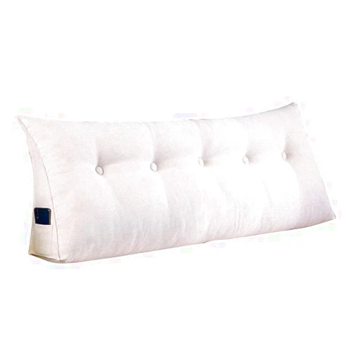 ZHNALIUS Large Soft Comfortable Backrest Headboard King cushion pillow for reading Rest in twin bed，Breathable Triangular Wedge Support positioning backand Back waist wall Pillow with Washable Cover White