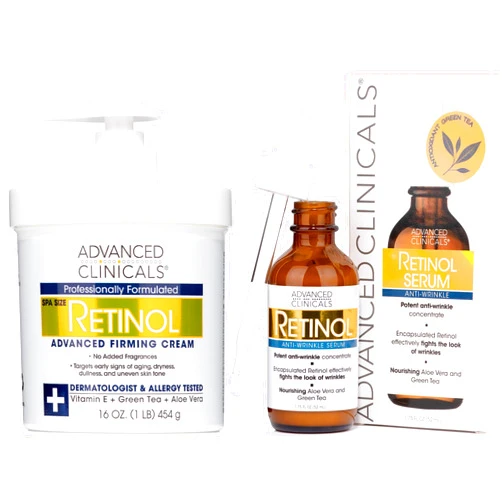 Advanced Clinicals Retinol Anti-Aging Face Serum + Retinol Advanced Firming Cream Set