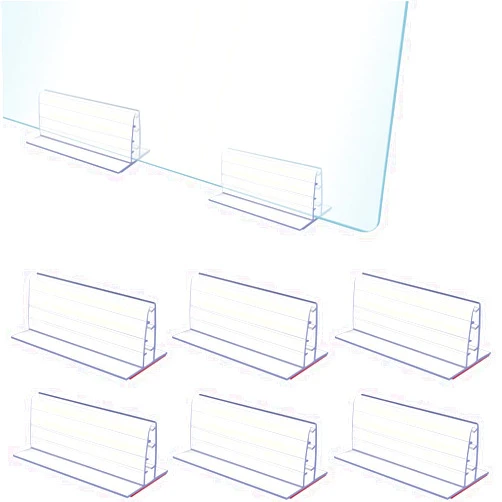 Tenalleys 6Pcs Sneeze Guard Holder, Self Adhesive Acrylic Panels Holder 1/8