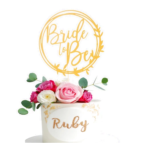 LeeLeeAn Bride To Be Cake Topper - Elegant Bridal Shower & Bachelorette Party Decoration - Glitter Centerpiece for Wedding Celebration