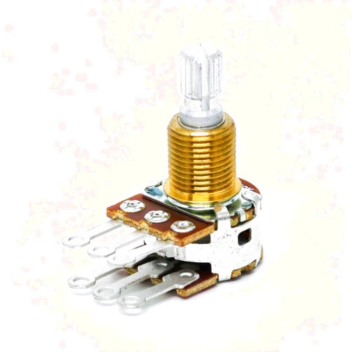 X-ON Bourns Mini Blend-Balance Guitar Potentiometer, 500K Dual MN Taper/Center Detent, Solid Shaft