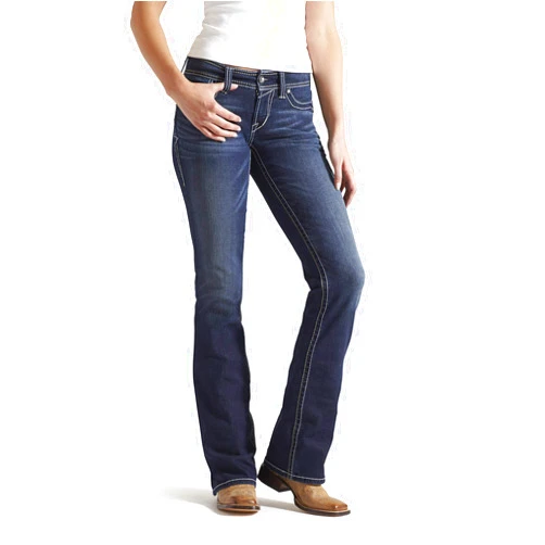 Ariat Women's R.E.A.L. Mid Rise Stretch Whipstitch Boot Cut Jean