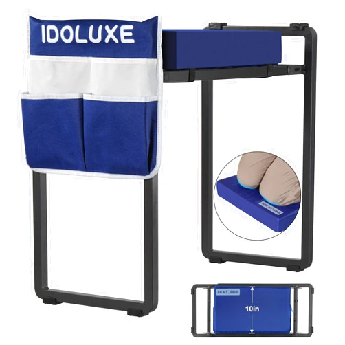 Idoluxe Foldable Garden Kneeler and Seat - 350 Lbs Heavy Duty Gardening Stool with Large Tool Bag, Thicker Wider Softer Kneeling Pad, Portable Garden Bench Gardening Gifts for Women, Seniors - Blue