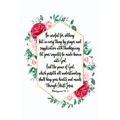 Nimble Muse Philippians 4:6-7: 6x9 Bible Verse Journal With 120 Blank Lined Pages, Christian Scripture Notebook For Women